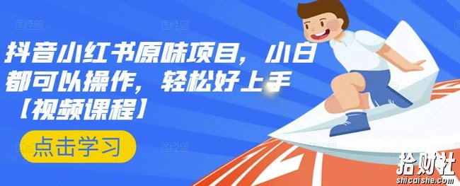 抖音小红书原味项目,小白都可以操作,轻松好上手【视频课程】