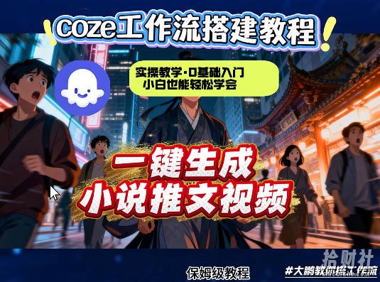 coze扣子智能体工作流一键生成小说推文视频,实操教学,通俗易懂