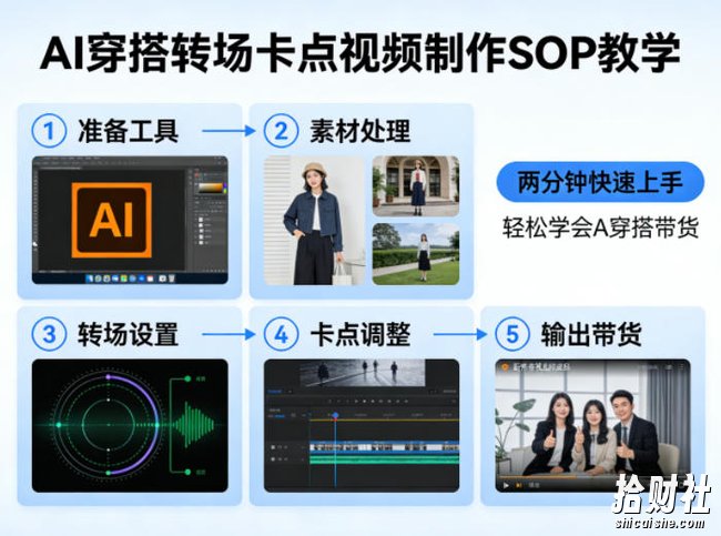 AI穿搭转场卡点视频制作SOP教学，两分钟快速上手，轻松学会AI穿搭带货