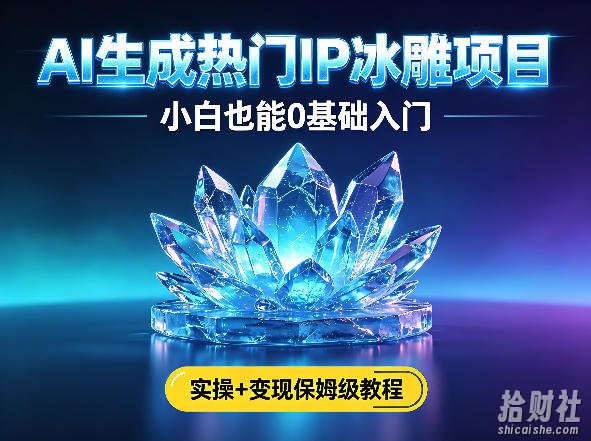 AI生成热门ip冰雕项目，小白也能0基础入门，实操+变现保姆级教程