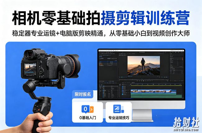 相机零基础拍摄剪辑训练营：稳定器专业运镜+电脑版剪映精通，从零基础小白到视频创作大师
