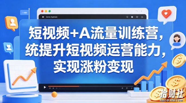 短视频+AI流量训练营,统提升短视频运营能力,实现涨粉变现