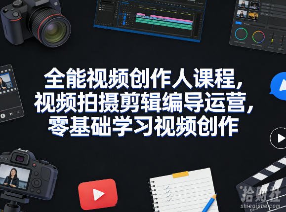 全能视频创作人课程,视频拍摄剪辑编导运营,零基础学习视频创作(更新2026年4月)