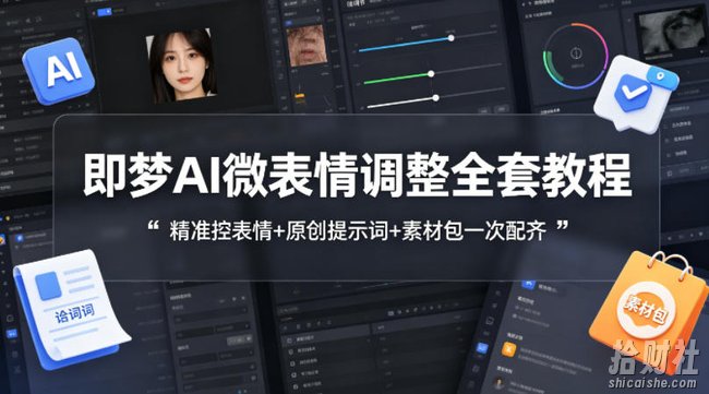 即梦AI微表情调整全套教程,精准控表情+原创提示词+素材包一次配齐