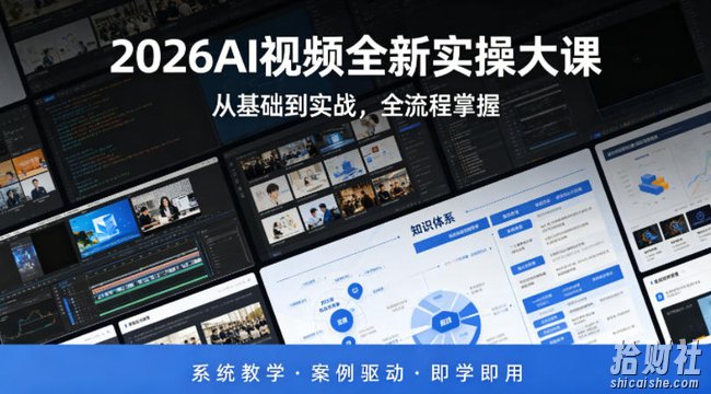 2026AI视频全新实操大课,从基础到实战,全流程掌握,系统教学·案例驱动·即学即用