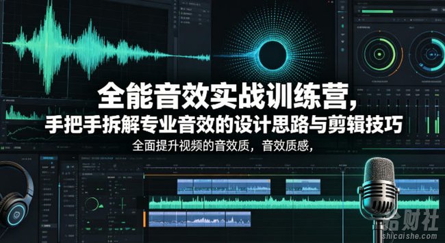 全能音效实战训练营,手把手拆解专业音效的设计思路与剪辑技巧,全面提升视频的音效质感