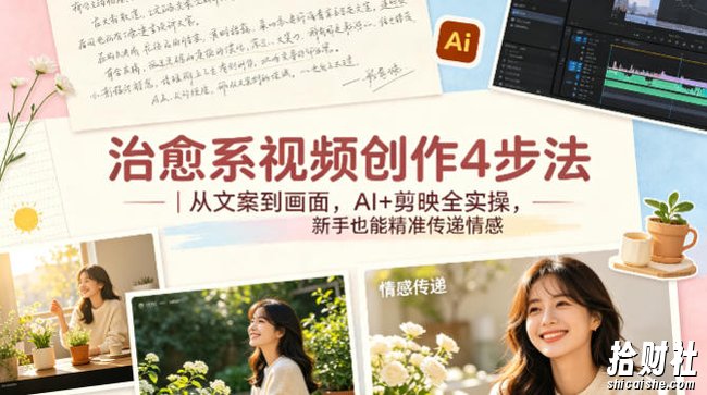 治愈系视频创作4步法|从文案到画面,AI+剪映全实操,新手也能精准传递情感