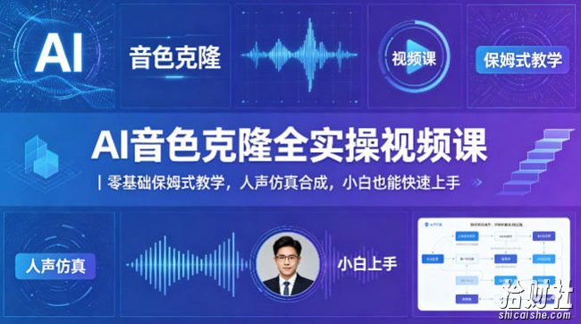 AI音色克隆全实操视频课｜零基础保姆式教学，人声仿真合成，小白也能快速上手