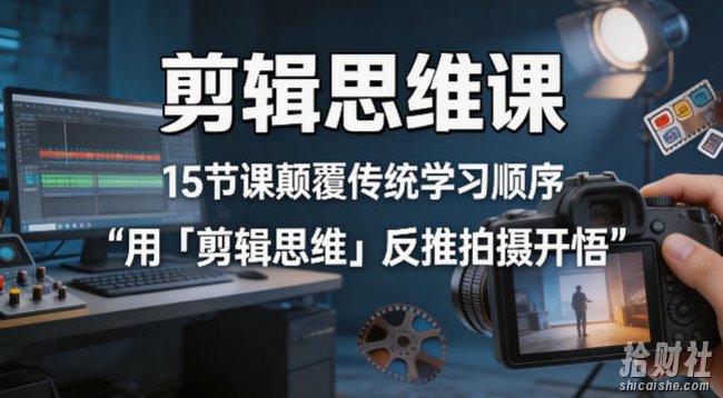 剪辑思维课,15节课颠覆传统学习顺序用「剪辑思维」反推拍摄开悟
