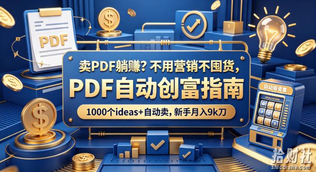 卖PDF躺賺?不用营销不囤货,PDF自动创富指南,1000个ideas+自动卖,新手月入9k刀【原创双语字幕】