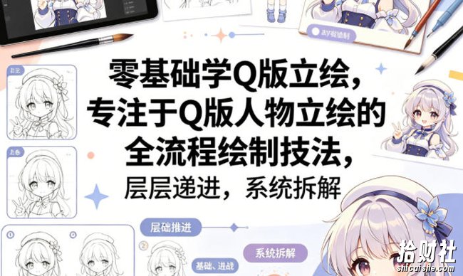 零基础学Q版立绘,专注于Q版人物立绘的全流程绘制技法,层层递进,系统拆解