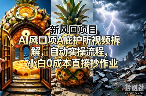 新风口项目AI庇护所视频拆解，自动实操流程，小白0成本直接抄作业