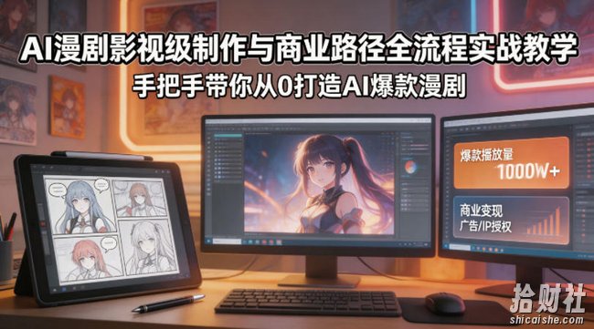 AI漫剧影视级制作与商业路径全流程实战教学,手带你从0打造AI爆款漫剧