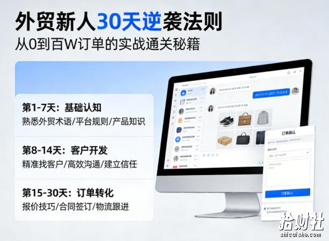 外贸新人30天逆袭法则,教你从0到百W订单的实战通关秘籍