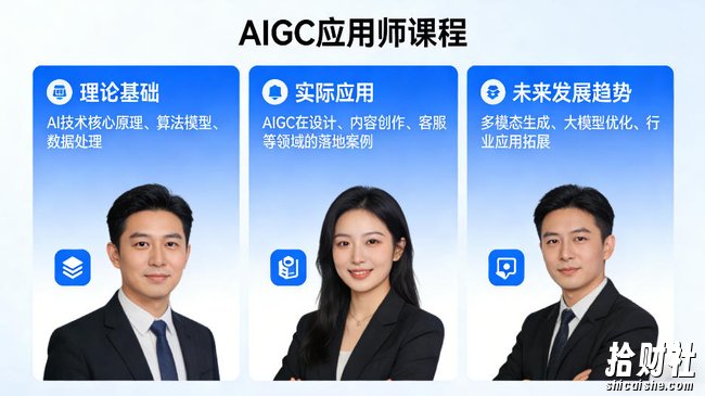 AIGC应用师课程,覆盖了AI技术的理论基础、实际应用、以及未来发展趋势(更新)