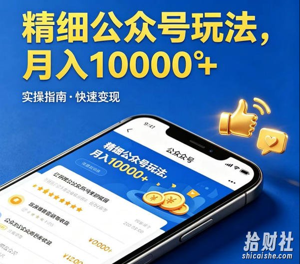 精细化公众号玩法,我们给你提供文章,你来负责发布,收益可观,月入1W+【揭秘】