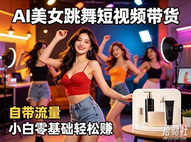 AI美女跳舞短视频带货:自带流量,小白零基础轻松賺,详细拆解
