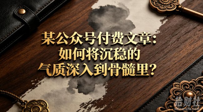 某公众号付费文章:如何将沉稳的气质深入到骨髓里?