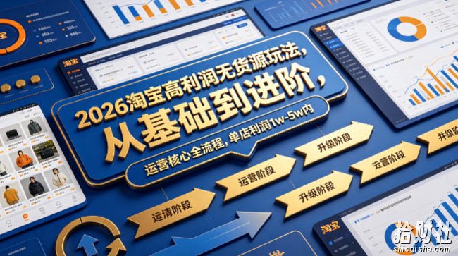 2026淘宝高利润无货源玩法,从基础到进阶,运营核心全流程,单店利润1w-5w内