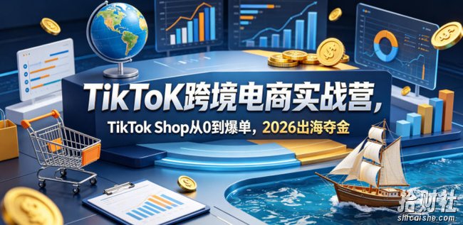 TikToK跨境电商实战营,TikTok Shop从0到爆单,2026出海夺金