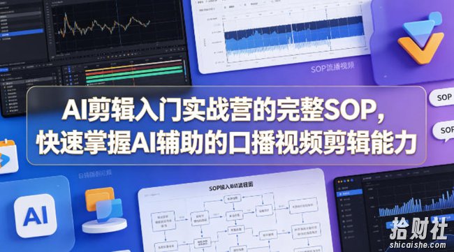 AI剪辑入门实战营的完整SOP，快速掌握AI辅助的口播视频剪辑能力