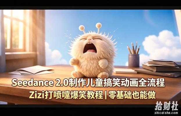 Seedance 2.0制作儿童搞笑动画全流程Zizi打喷嚏爆笑教程|零基础也能做