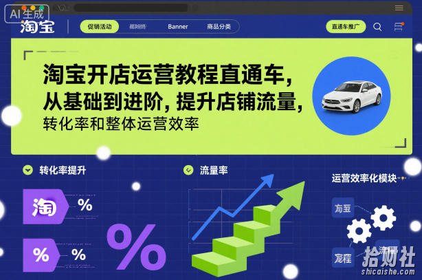 淘宝开店运营教程直通车,从基础到进阶,提升店铺流量,转化率和整体运营效率(更新26年5月08日)