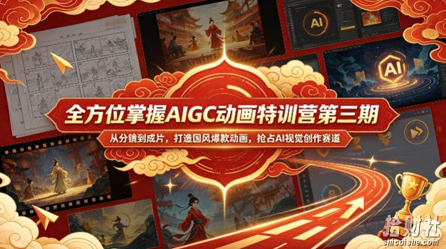 全方位掌握AIGC动画特训营第三期,从分镜到成片,打造国风爆款动画,抢占AI视觉创作赛道红利