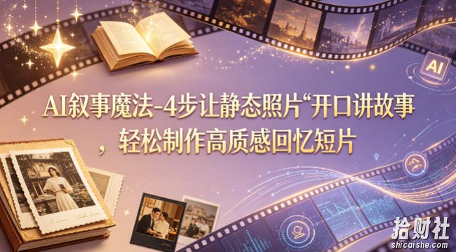AI叙事魔法-4步让静态照片“开口讲故事”,轻松制作高质感回忆短片
