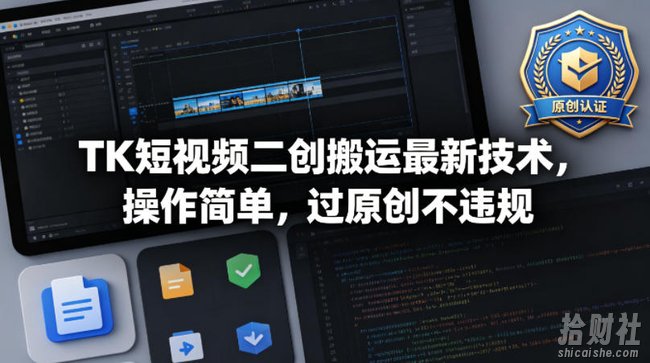 TK短视频二创搬运最新技术,操作简单,过原创不违规