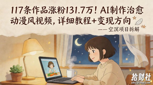 117条作品涨粉131.7W！AI制作治愈动漫风视频，详细教程+变现方向