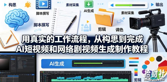用真实的工作流程,从构思到完成AI短视频和网络剧视频生成制作教程-中英字幕