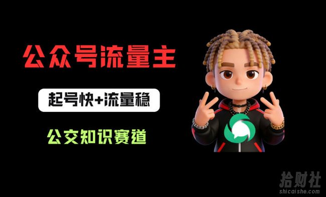 公众号流量主之公交知识赛道,起号快+流量稳,从0-1全流程讲解!