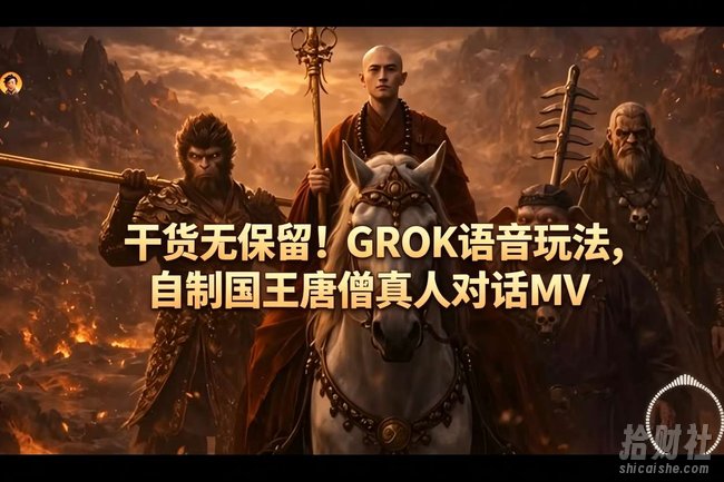 干货无保留!GROK语音玩法,自制国王唐僧真人对话MV