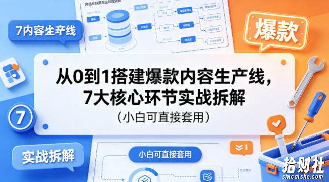 从0到1搭建爆款内容生产线,7大核心环节实战拆解(小白可直接套用)