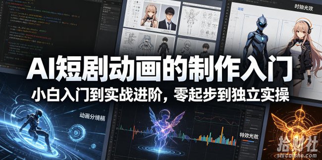 AI短剧动画的制作入门,小白入门到实战进阶,零起步到独立实操