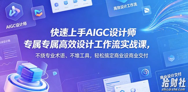 快速上手AIGC设计师专属高效设计工作流实战课,不绕专业术语、不堆工具,轻松搞定商业设计交付