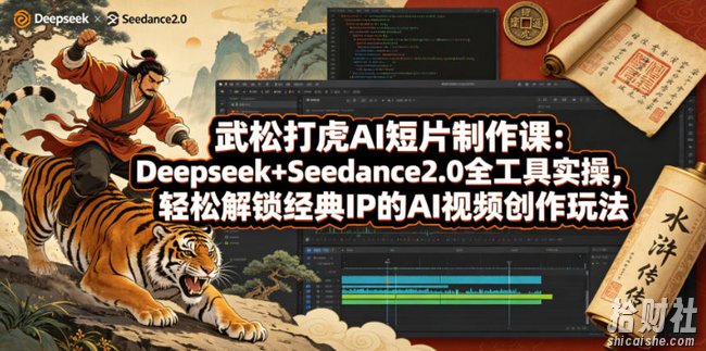 武松打虎AI短片制作课:Deepseek+Seedance2.0全工具实操,轻松解锁经典IP的AI视频创作玩法
