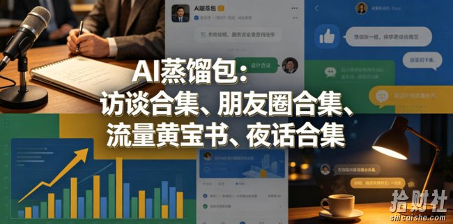 AI蒸馏包:访谈合集、朋友圈合集、流量黄宝书、夜话合集【文档】