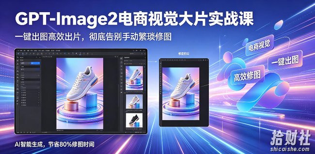 GPT-Image2电商视觉大片实战课,一键出图高效出片,彻底告别手动繁琐修图