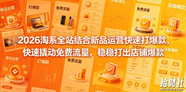 2026淘系全站结合新品运营快速打爆款,快速撬动免费流量,稳稳打出店铺爆款(更新5月12日)