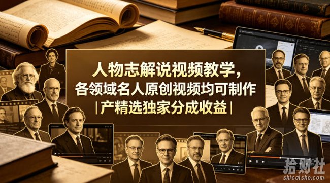 人物志解说视频教学，各领域名人原创视频均可制作丨精选独家分成收益（更新0430）