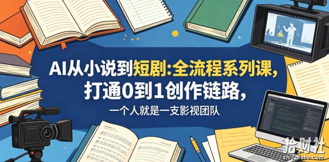 AI从小说到短剧全流程系列课,打通0到1创作链路,一个人就是一支影视团队