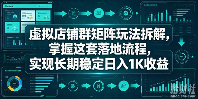 虚拟店铺群矩阵玩法拆解,掌握这套落地流程,实现长期稳定日入1K收益【揭秘】