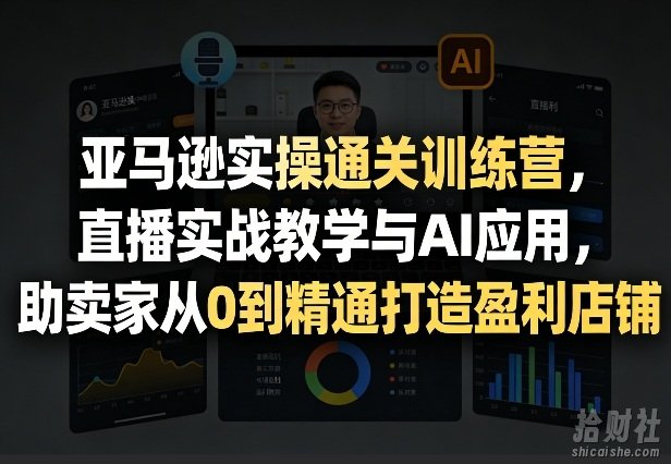 亚马逊实操通关训练营,直播实战教学与AI应用,助卖家从0到精通打造盈利店铺(更新5月8日)