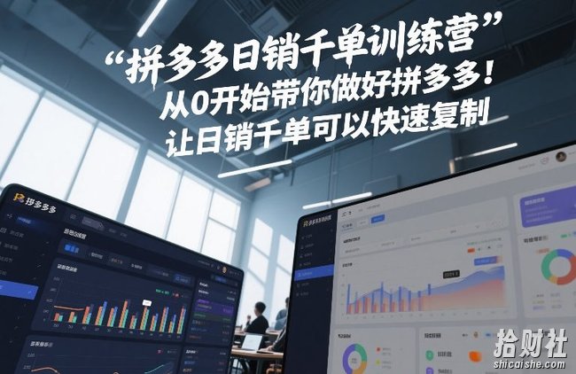 拼多多日销千单训练营,从0开始带你做好拼多多,让日销千单可以快速复制(更新26年4月)