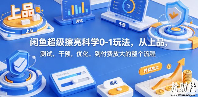 闲鱼超级擦亮科学0-1玩法,从上品,测试,干预,优化,到付费放大的整个流程