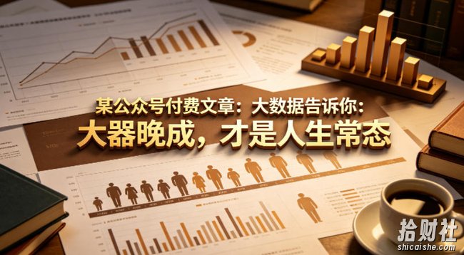 某公众号付费文章:大数据告诉你:大器晚成,才是人生常态