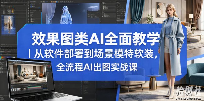 效果图类AI全面教学|从软件部署到场景模特软装,全流程AI出图实战课