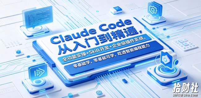 Claude Code从入门到精通,全功能实操+Skill开发+企业级插件实战,零基础可学,吃透智能编程全能力